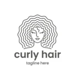 curly hair emblem template salon 600nw 2047628147